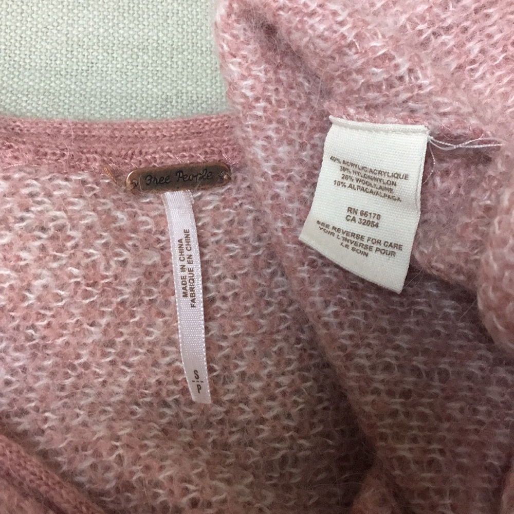 Free People Pink Oversized Crop Sweater S - Picture 8 of 8